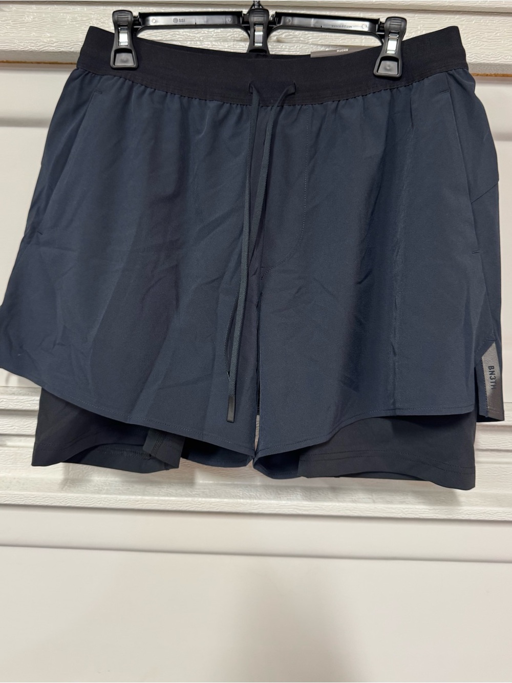 BN3TH Session 2N1 Training Shorts Mens Large Navy Lined 5” Inseam New